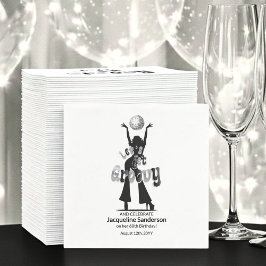 Guardanapo De Papel Silver Retro Let's Get Groovy 60th Birthday