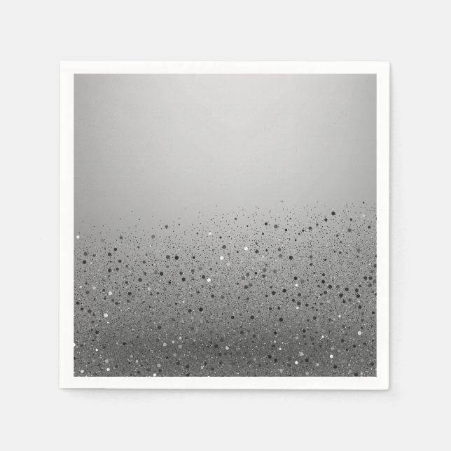 Guardanapo De Papel Silver Sparkly Glitter Doce 16 Festa de aniversári (Frente)