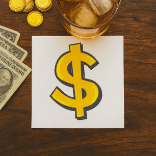 Guardanapo De Papel Símbolo amarelo de dólar