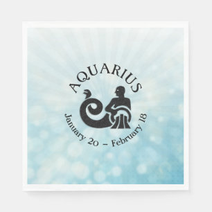 Guardanapo De Papel Símbolo astrologico Aquário Horoscópio Zodiac S