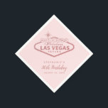 Guardanapo De Papel Símbolo de Aniversário de Las Vegas Rosa Dourado P<br><div class="desc">Bem-vindos ao Fabuloso Sinal de Las Vegas em rosa dourado guardanapos cor-de-rosa com texto personalizado para um aniversário de destino em Vegas ou para uma festa temática em Vegas, recepção, chá de panela ou festa de solteira ou janto de ensaio! Para editar a cor do texto e do plano de...</div>