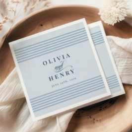 Guardanapo De Papel Símbolo de Casamento de Greve Azul Costeira Elegan