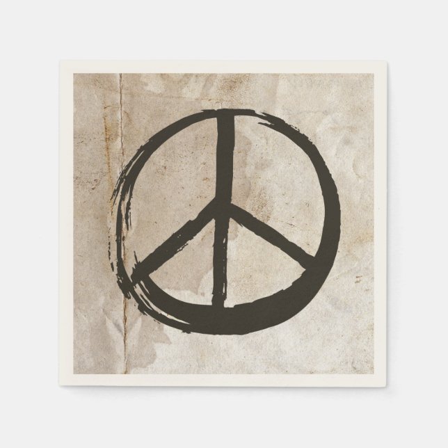 Guardanapo De Papel Símbolo de Paz Hippie - Símbolo de Amor Contra Gue (Frente)