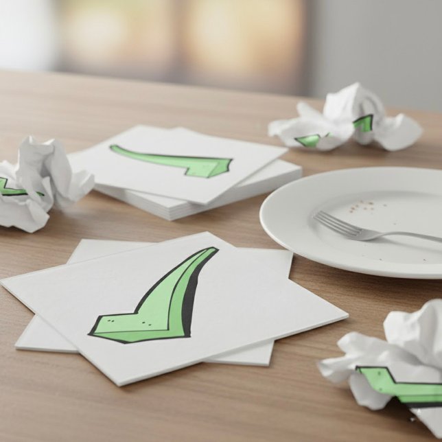 Guardanapo De Papel Símbolo de Tick Marca de Verificação Verde (Criador carregado)