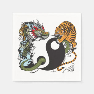 Guardanapo De Papel símbolo de yang do yin do dragão e do tigre