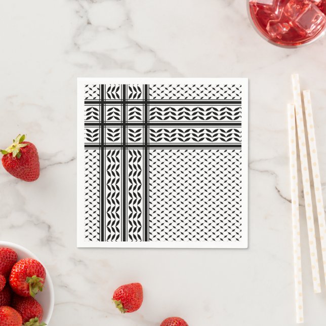 Guardanapo De Papel Símbolo Keffiyeh do Padrão de Resistência Palestin (Insitu)