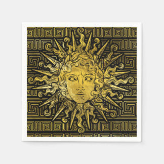 Guardanapo De Papel Símbolo Sun Apollo no padrão-chave grego