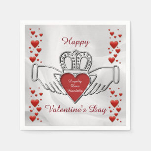 Guardanapo De Papel Símbolo White Satin Claddagh Namorados Napkins