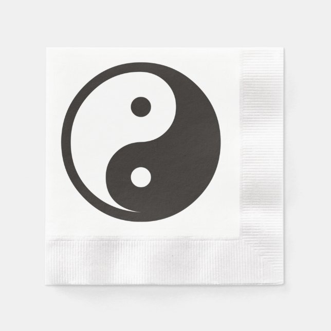 Guardanapo De Papel Símbolo Yin Yang - design de tatuagem sólida (Frente)