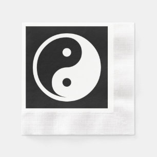 Guardanapo De Papel Símbolo Yin Yang - tatuagem sólida design 2