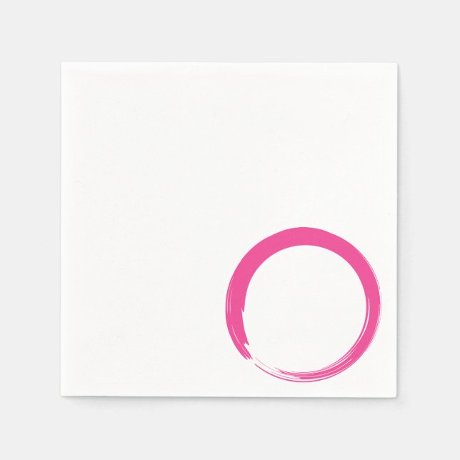 Guardanapo De Papel Símbolo Zen Rosa / Círculo Enso (Frente)