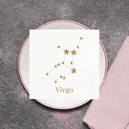 Guardanapo De Papel Símbolo Zodiano Moderno Dourado Virgo | Elemento T