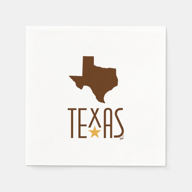 Guardanapo De Papel Símbolos do Texas, Estado do Texas, marrom (Frente)