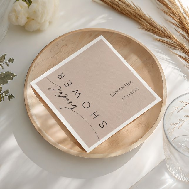 Guardanapo De Papel Simple Dusty Peach Bridal Shower (Criador carregado)