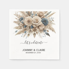 Guardanapo De Papel Simple Elegant Modern Boho Pampas Grass Classic