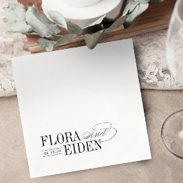 Guardanapo De Papel Simple Elegant Timeless Typography Wedding