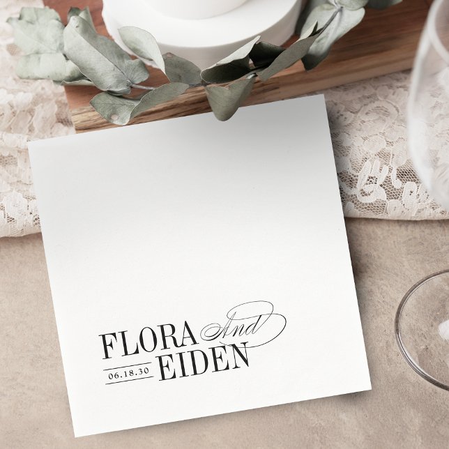 Guardanapo De Papel Simple Elegant Timeless Typography Wedding (Simple Elegant Timeless Typography Wedding Napkins)