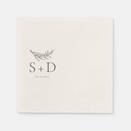Guardanapo De Papel Simple Ivory Monogrammed Wedding Napkins