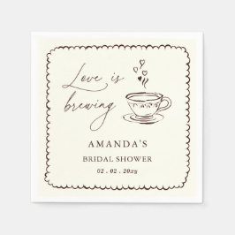 Guardanapo De Papel Simple Love is Brewing Coffee Bridal Shower 