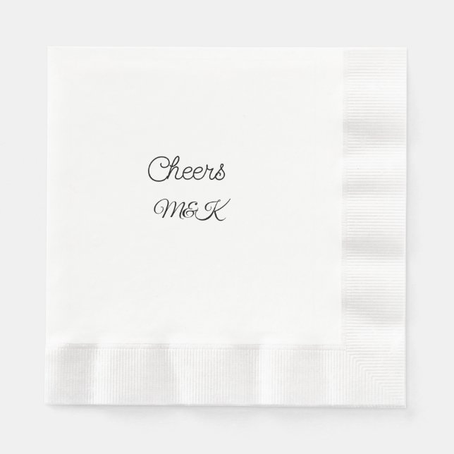 Guardanapo De Papel Simple minimal add name cheers couple name custom  (Frente)