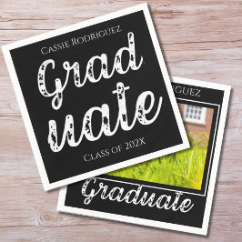 Guardanapo De Papel Simple Modern Calligraphy Graduation Black