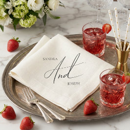 Guardanapo De Papel Simple modern elegant black and white basic 