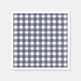 Guardanapo De Papel Simple navy gingham