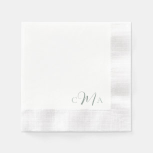 Guardanapo De Papel Simple Sage Monograma Combo Font Cocktail