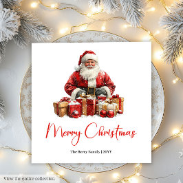 Guardanapo De Papel Simple Santa Claus Stylish Modern Holiday Napkin