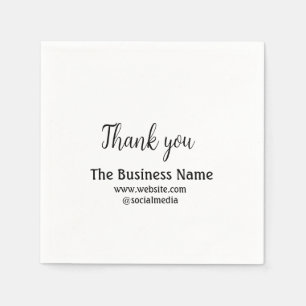Guardanapo De Papel Simple thank you add business name details text t