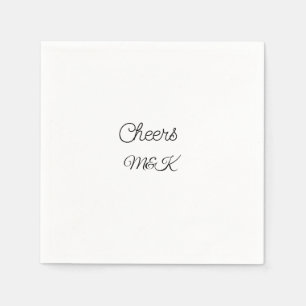 Guardanapo De Papel Simples adicione o nome minimalista aplausos casal