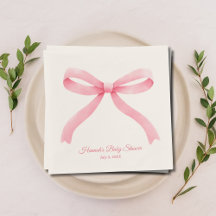 Simples Arco Rosa Girly Chá de fraldas Napkins