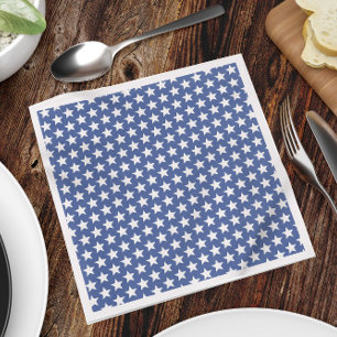 Guardanapo De Papel Simples Blue White Stars Patriótico Minimalista