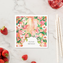 Guardanapo De Papel Simples Boho Peach Birthday