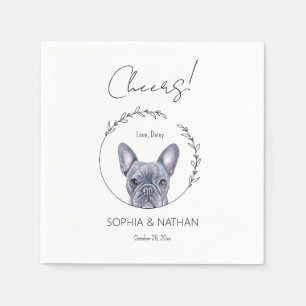 Guardanapo De Papel Simples Bulldog Francês Casamento Cocktail Napkins