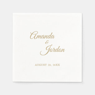 Guardanapo De Papel Simples Caligrafia Dourada Coquetel Napkin