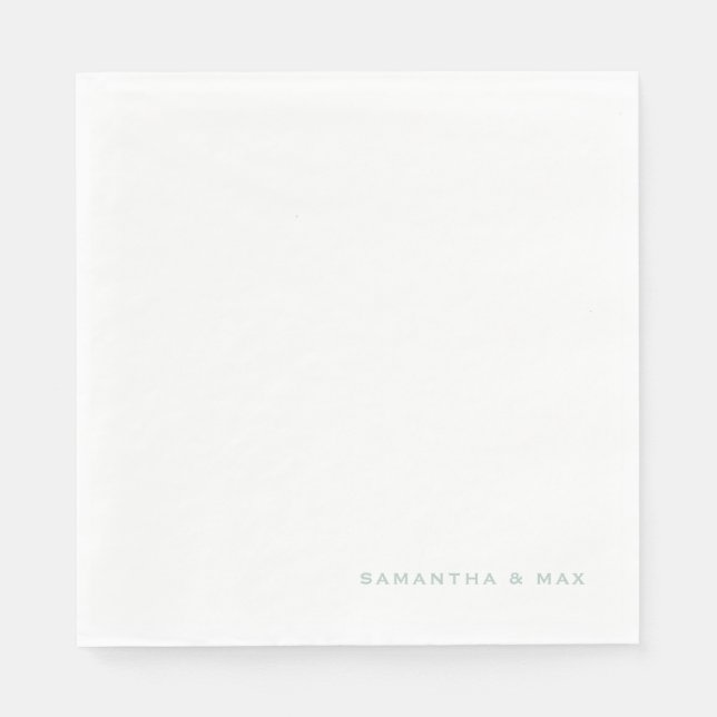 Guardanapo De Papel Simples Casal de Seafoam Branco Luncheon (Frente)