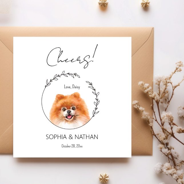 Guardanapo De Papel Simples Casamento de Cachorro Pomeraniano Cachorro (Criador carregado)
