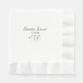 Guardanapo De Papel Simples Casamento de Flor Selvagem Cocktail Napkin