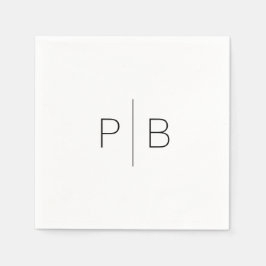 Guardanapo De Papel Simples Casamento do Monograma Elegante Moderno