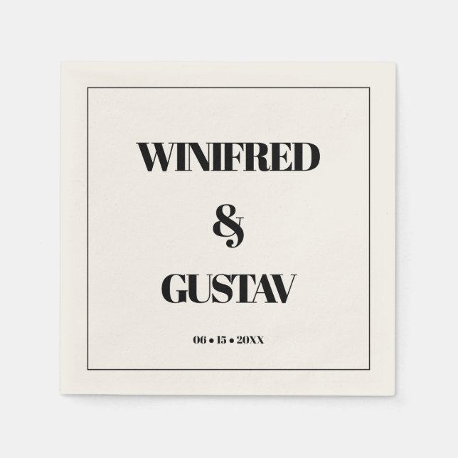 Guardanapo De Papel Simples casamento elegante e chic (Frente)