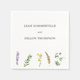 Guardanapo De Papel Simples Casamento Floral Boho Rústico de Flores Si