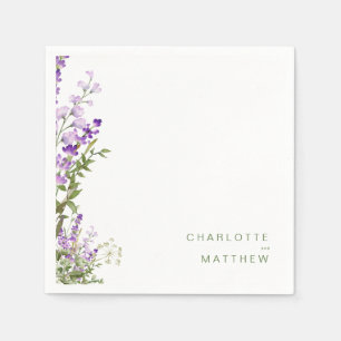Guardanapo De Papel Simples Cocktail de Casamento Lavanda com Verdura 