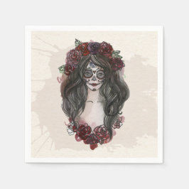 Guardanapo De Papel Simples Dia de los Muertos desenhado à mão | Guard