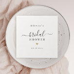 Guardanapo De Papel Simples e elegante festa de chá de panela de scrip<br><div class="desc">Sinalizadores modernos e minimalistas de chá de panela com forma cardíaca e data de evento editáveis a cores,  simples e elegantes. Excelente de guardanapos de papel para chá de panela,  brunch,  festa de aniversário ou outros eventos de celebração Veja todas as peças correspondentes na coleção.</div>