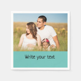 Guardanapo De Papel simples e mínimo adicione seu natal de fotos de te