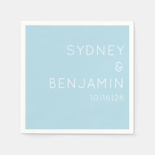 Guardanapo De Papel Simples e Moderno Casamento Personalizado Azul Cla