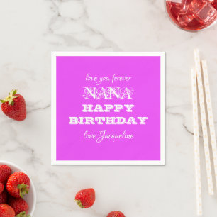 Guardanapo De Papel Simples Elegante Feliz Aniversário Nana