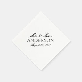 Guardanapo De Papel Simples Elegante Tipografia Casamento Napkin