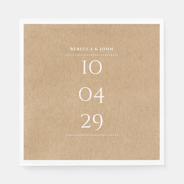 Guardanapo De Papel Simples Elegantes Datas Especiais Casamento | Kraf (Frente)
